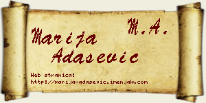 Marija Adašević vizit kartica